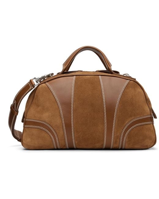 Dries Van Noten Brown Tan Suede Duffle Bag for men
