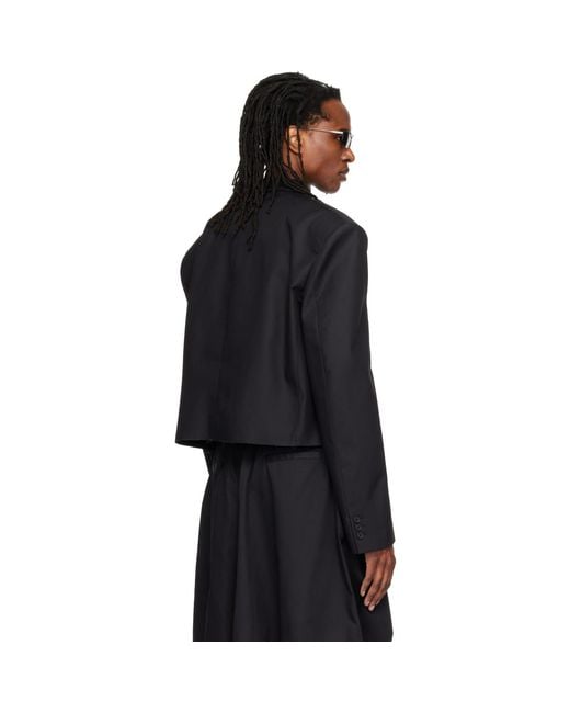 Lu'u Dan Black Slashed Blazer for men