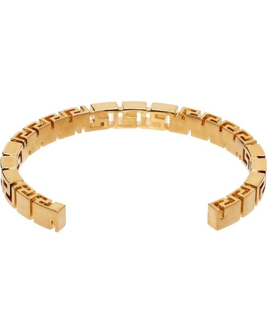 Versace Black Greca Cuff Bracelet for men