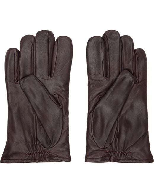 Our Legacy Brown Burgundy 'His' Gloves for men