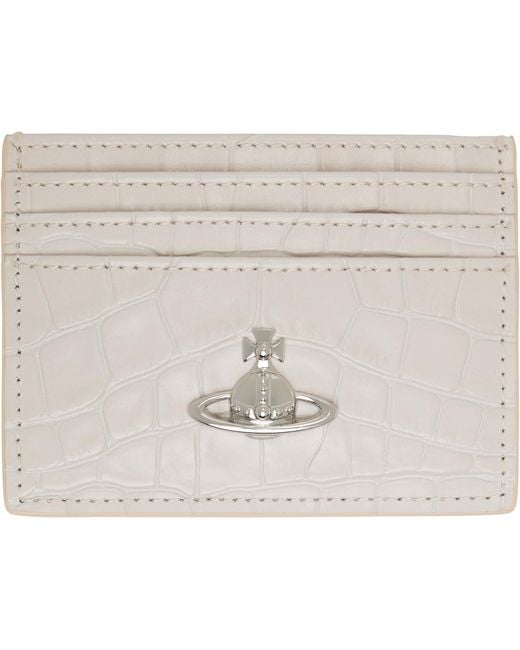 Vivienne Westwood White Off- Flat Card Holder for men