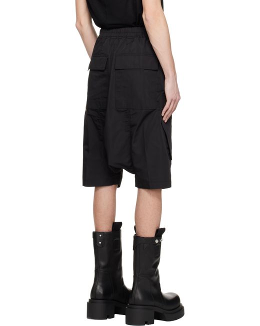 Rick Owens Black Hollywood Cargo Pods Shorts for men