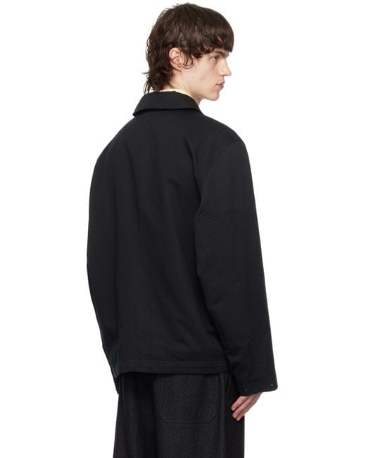 Lemaire Black Quilted 3D Pockets Jacket for men