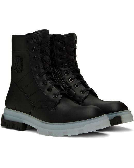 Amiri Black Leather Boots for men