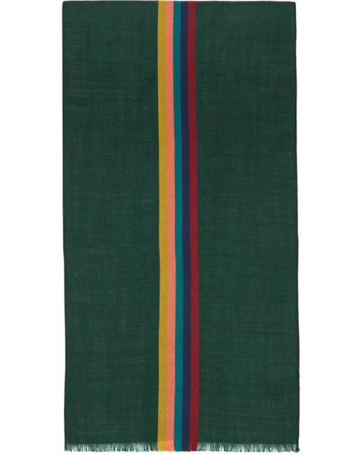 Paul Smith Green Striped Scarf for men
