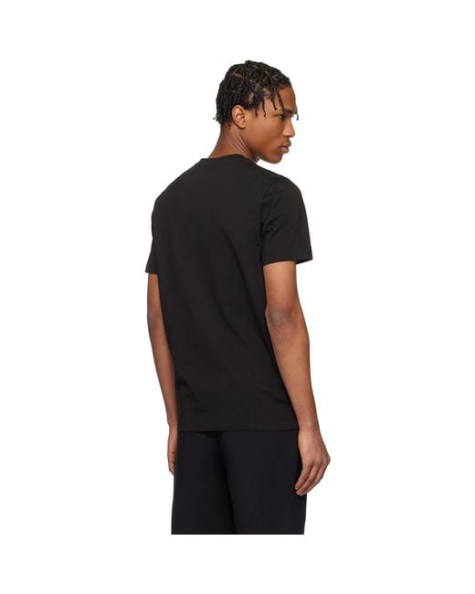 Moncler Black Flocked Logo Cotton T-Shirt for men