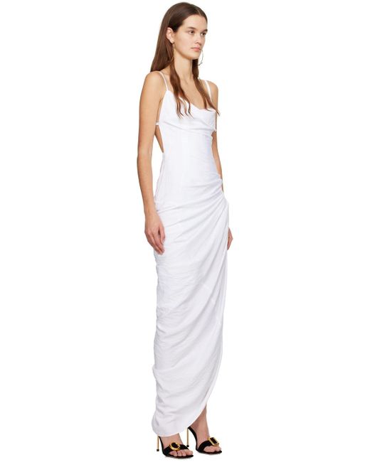 Robe longue 'la robe saudade longue' blanche - les classiques Jacquemus en coloris Black