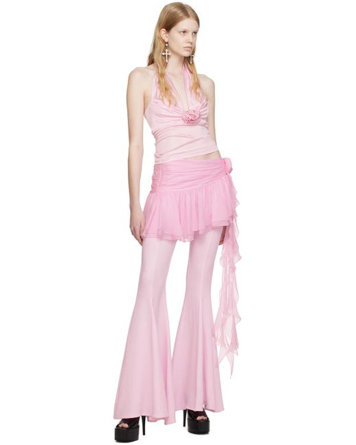 Blumarine Pink 3d Rose Miniskirt