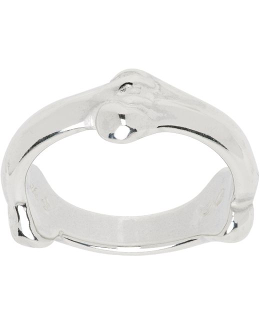 TAKAHIROMIYASHITA The Soloist White Bone Shaped Band Ring for men