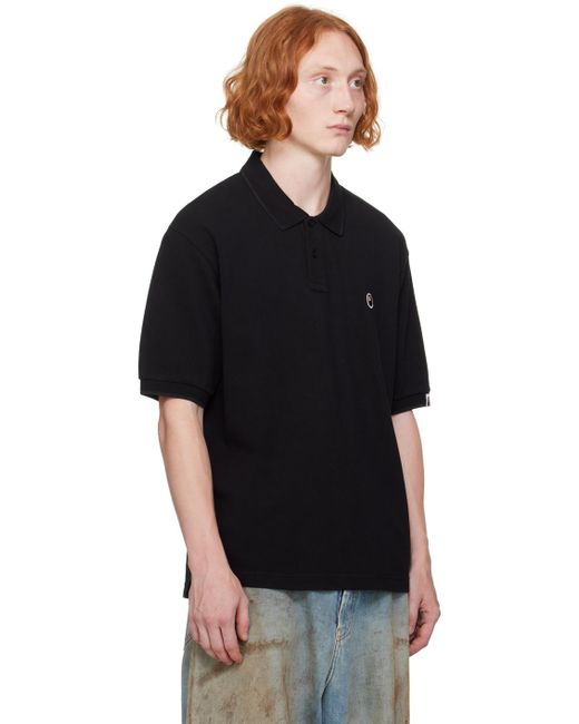 A Bathing Ape Black Ape Head One Point Polo for men