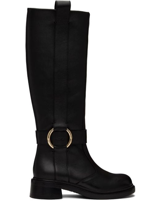 See By Chloé New Ring Tall Boots in Black | Lyst
