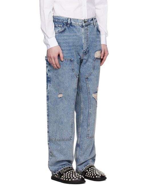 Moschino Blue Bleached Jeans for men