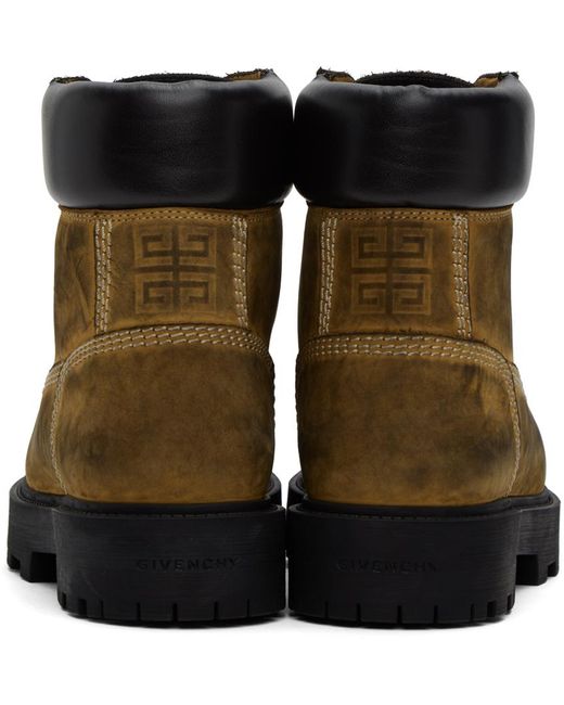 Givenchy Beige & Black Show Lace-up Boots for men