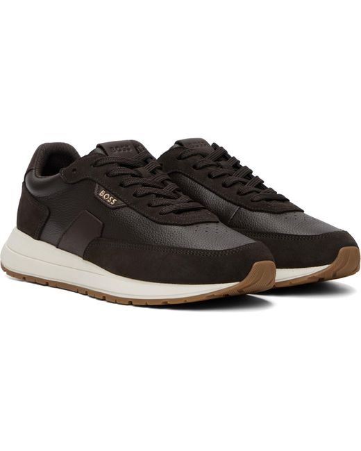Boss Black Leather Sneakers for men