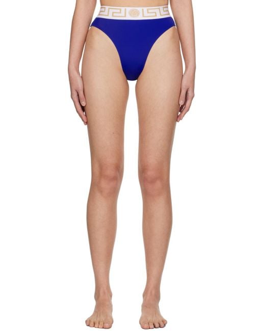 Versace Blue Vita Bikini Bottoms