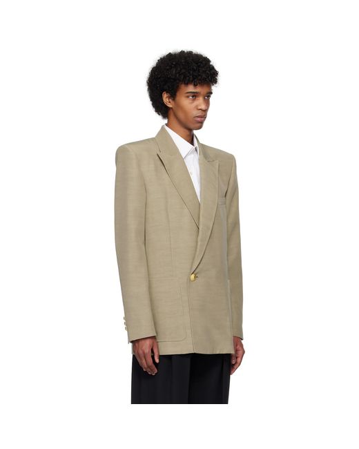 Balmain Natural Double-Breasted Blazer for men