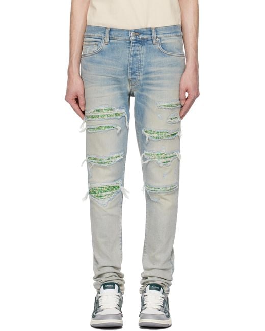 Amiri Blue Boucle Thrasher Jeans for men
