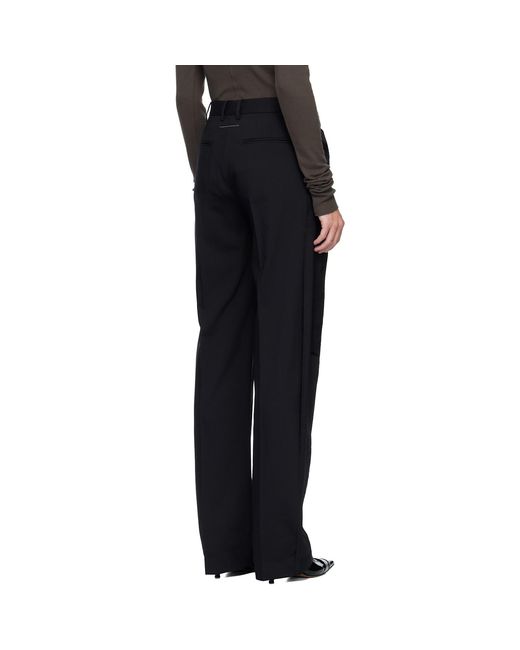 MM6 by Maison Margiela Black Fluid Wool Tailoring Trousers