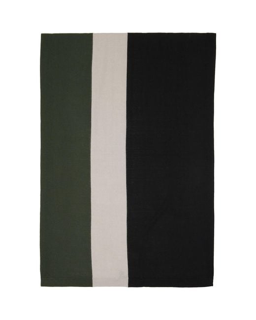 Kiko Kostadinov Black Khaki Sigo Knit Scarf for men
