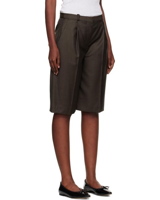 Loulou de Saison Black Adler Virgin Wool Bermuda Shorts