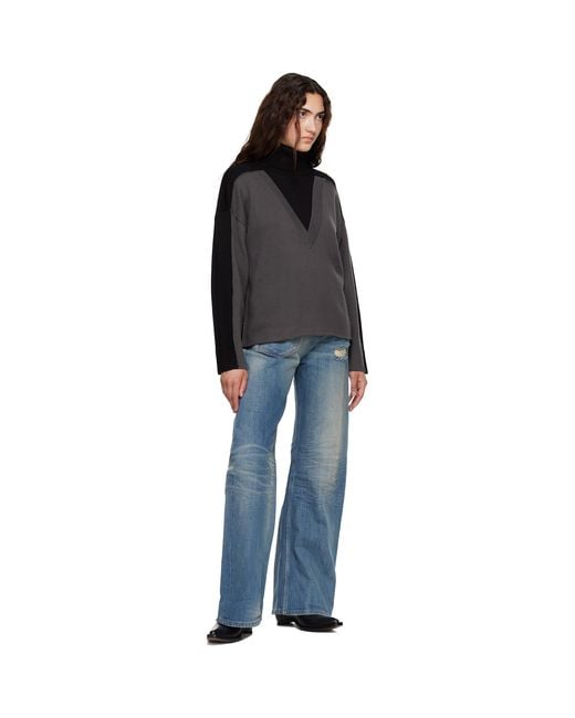 MM6 by Maison Margiela Black Trompe L'Oeil Turtleneck