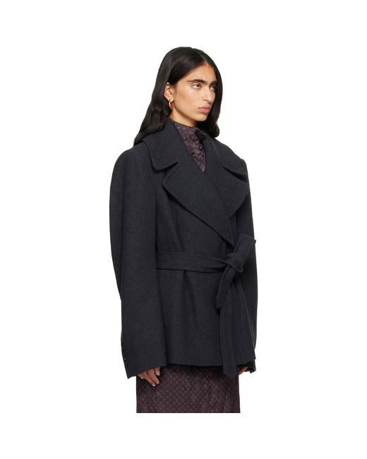 Dries Van Noten Black Brushed Coat