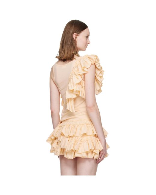 Dries Van Noten Natural Ruffled Top