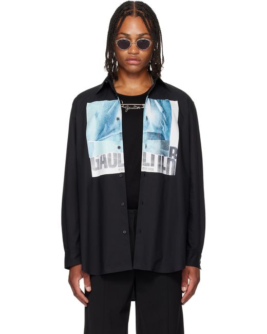 Chemise Surdimensionnée Noire À Imprimé Water Jean Paul Gaultier pour homme en coloris Black