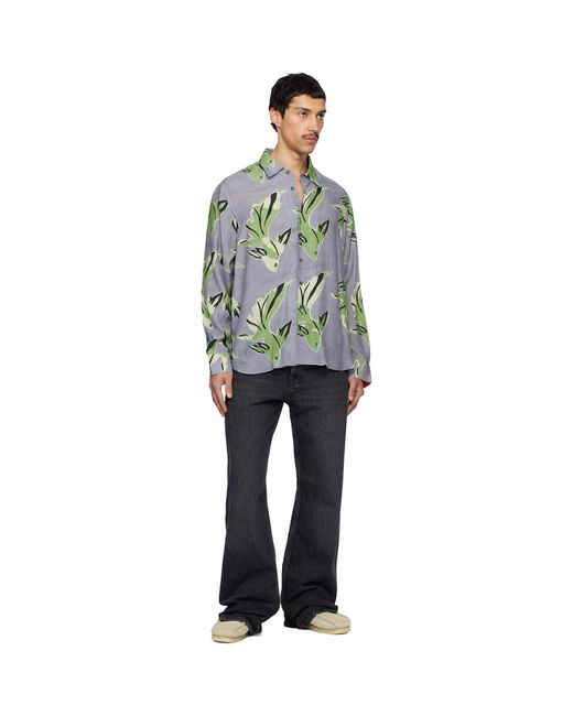 Paul Smith Black 'Le Peche Fish' Print Viscose Shirt for men