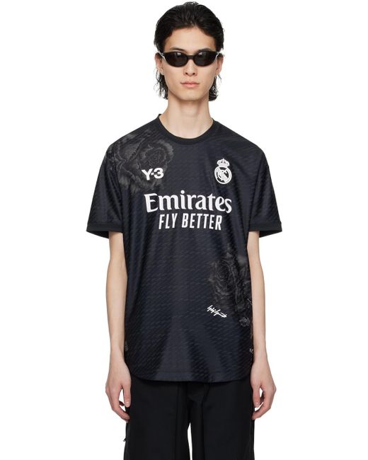 メンズ Y-3 Real Madridエディション 23/24 Fourth Authentic Tシャツ Black