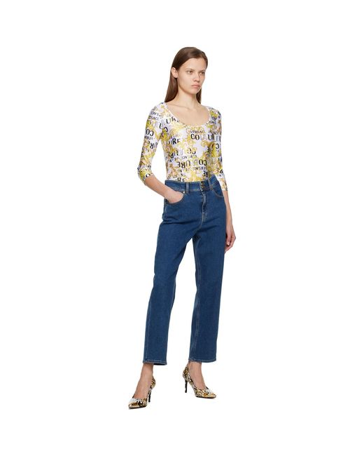 Versace Jeans Couture Multicolor Logo-Print Long-Sleeve Body