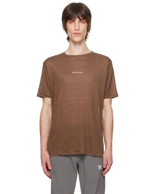 T-shirt brun à col ras du cou District Vision pour homme en coloris Multicolor