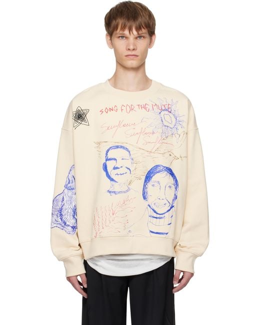 Song For The Mute Black Sketchbook Relaxed Sweatshirt for men
