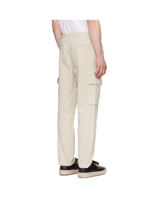 Boss Natural Logo Patch Cargo Pants for men