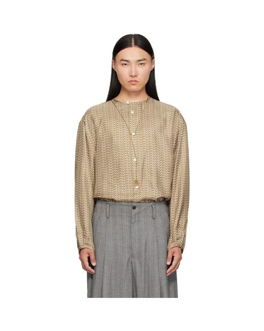 Hed Mayner Natural Printed Shirt for men