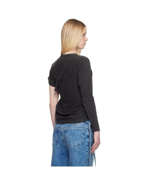 OTTOLINGER Black Shifted Sleeve Top