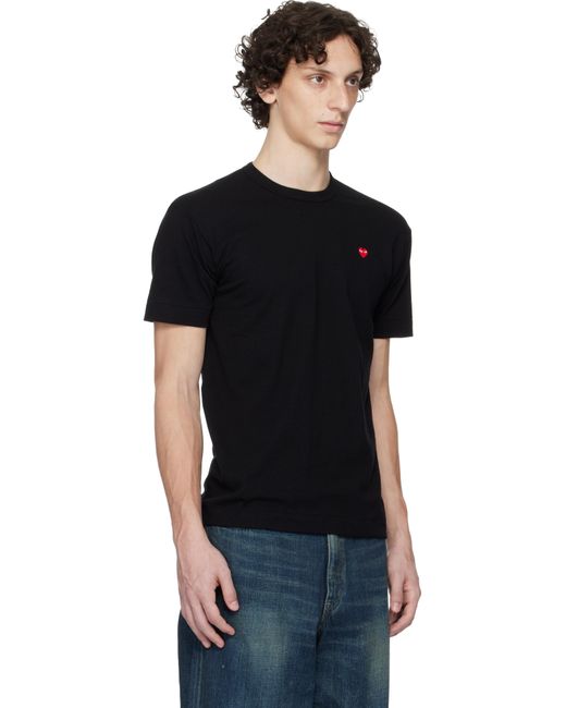 メンズ COMME DES GARÇONS PLAY ブラック Basic Small Emblem Tシャツ Black