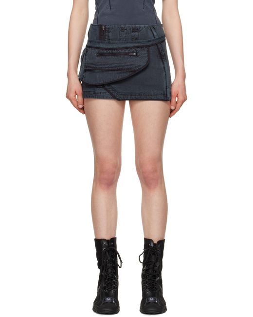 Hyein Seo Black Dyed Waist Bag Miniskirt & Pouch Set