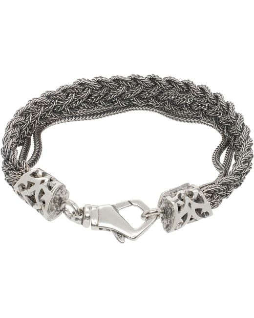 Emanuele Bicocchi Metallic Double Braided Bracelet for men