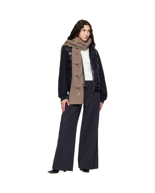 Moncler Brown Wool-Cashmere Blend Scarf