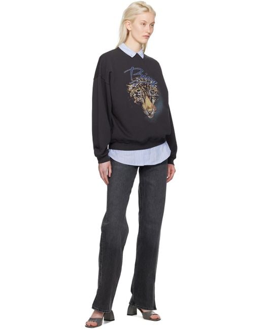 Anine Bing Harvey Leopard スウェットシャツ Black