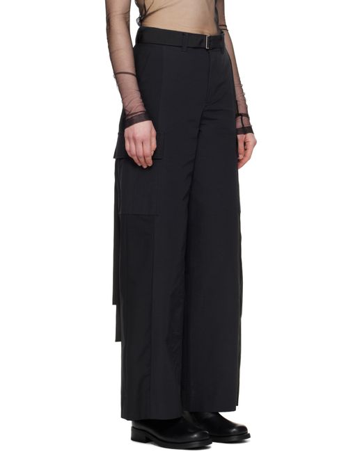 Sacai ブラック Grosgrain & Suiting カーゴパンツ Black