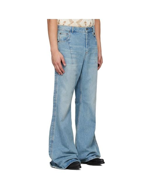 Egonlab Blue Refined Wide Jeans for men