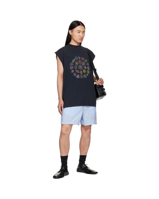 Balenciaga Blue Spiral Crest T-Shirt for men