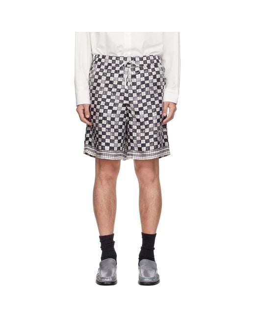 Amiri Gray Off- Ma Checkered Shorts for men