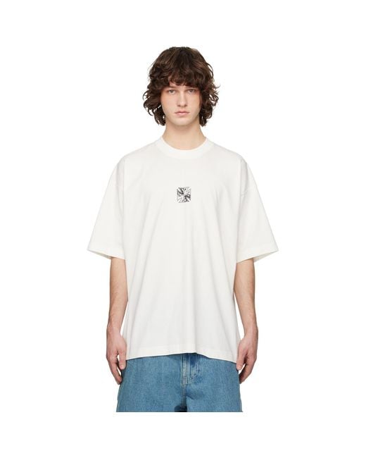 Vetements White Off- Biker Cross Logo T-Shirt for men