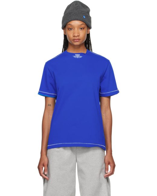T-shirt langle bleu Adererror en coloris Blue