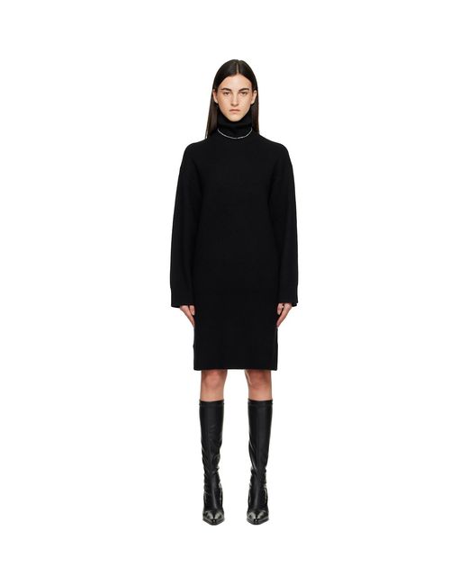Totême Black Broad Turtleneck Minidress