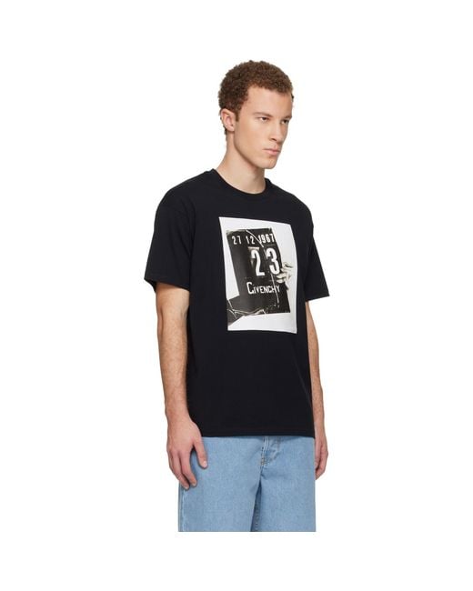 Givenchy Black Clapperboard Print T-Shirt for men