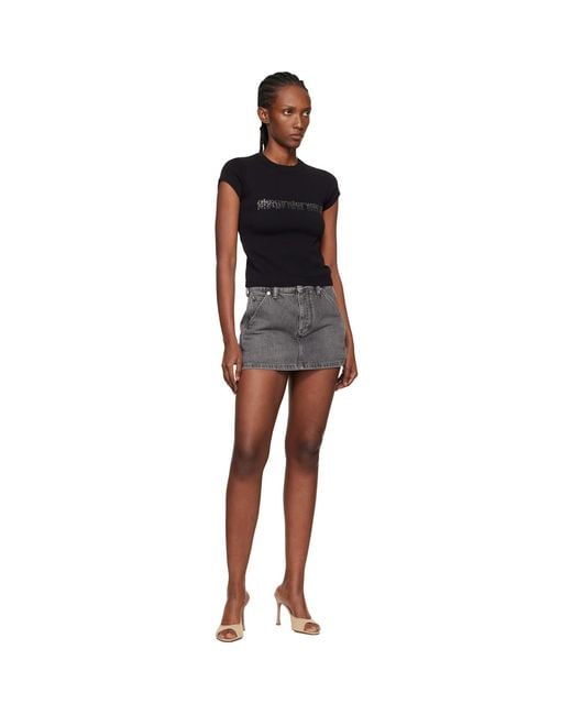 Alexander Wang Black Denim Carpenter Mini Skort